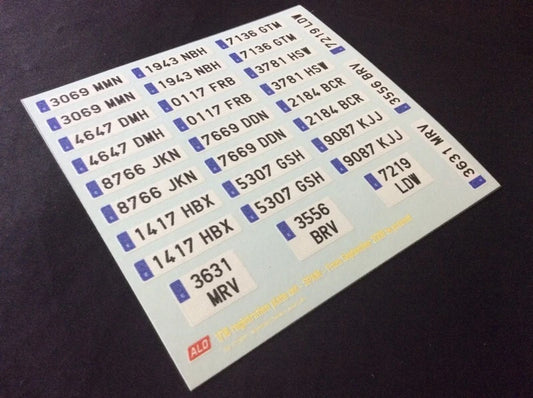 2000-PRESENT SPANISH REGISTRATION PLATES 1:18 DECALS - FOR 14 CARS