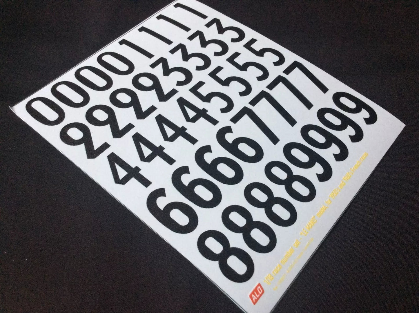 1950's TO 1960's FRENCH-STYLE HAND-PAINTED RACE NUMBERS - "LE MANS" MODEL - 1:18 DECALS