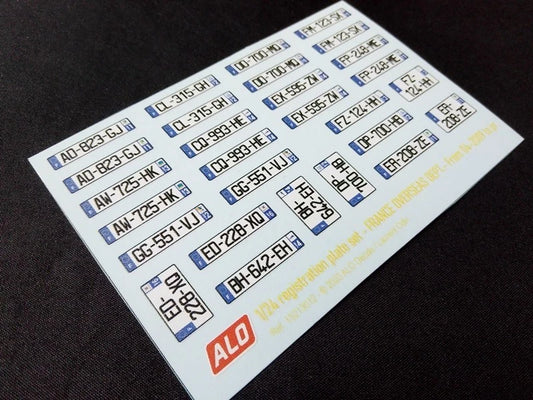 2009-PRESENT FRENCH OVERSEAS DEPARTMENTS REGISTRATION PLATES 1:24 DECALS - FOR 14 CARS