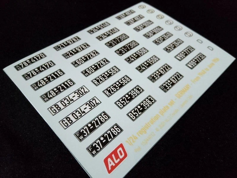 1948-1956 GERMAN REGISTRATION PLATES 1:87, 1:43, 1:24, 1:18 DECALS - FOR 16 CARS