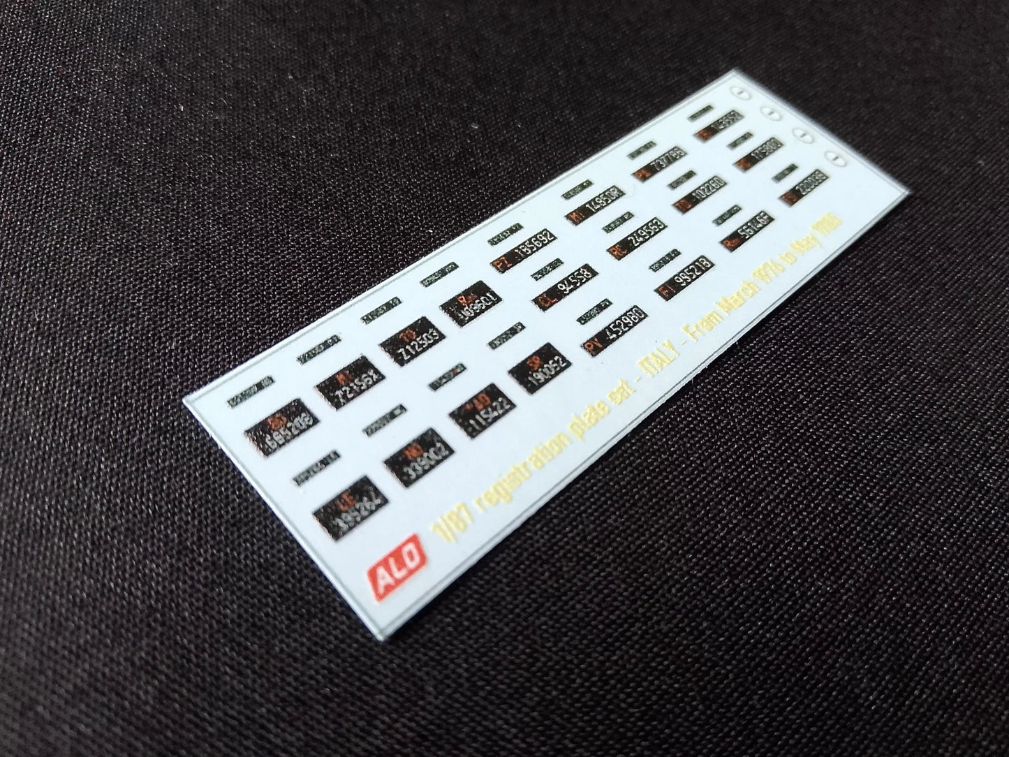 1976-1985 ITALIAN REGISTRATION PLATES 1:87, 1:43, 1:24, 1:18 DECALS - FOR 20 CARS