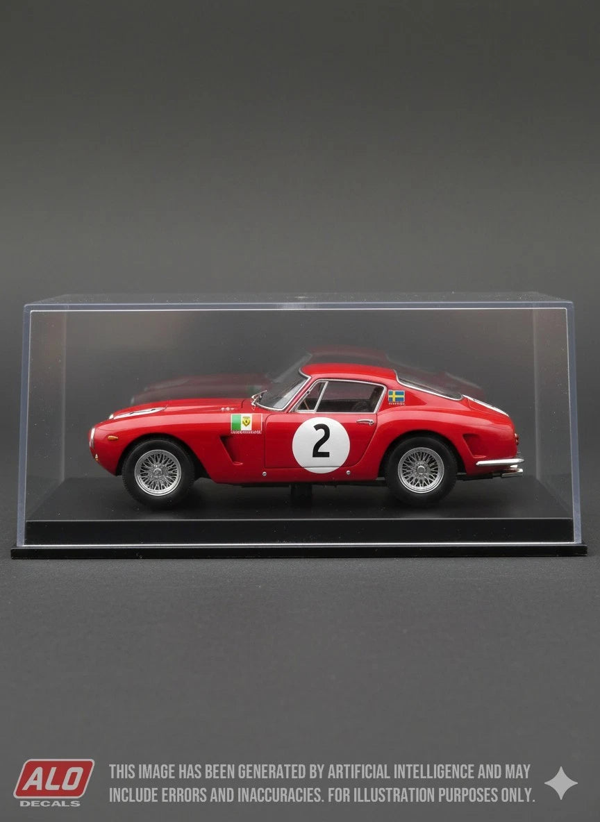 1961 PARIS 1000 KMS, MONTLHERY # 2 FERRARI 250 GT SWB GRAHAM HILL/JO BONNIER 1:43, 1:32, 1:24, 1:18 DECALS
