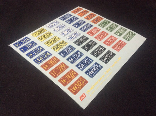 1960-1969 FLORIDA REGISTRATION PLATES 1:18 DECALS - FOR 40 CARS