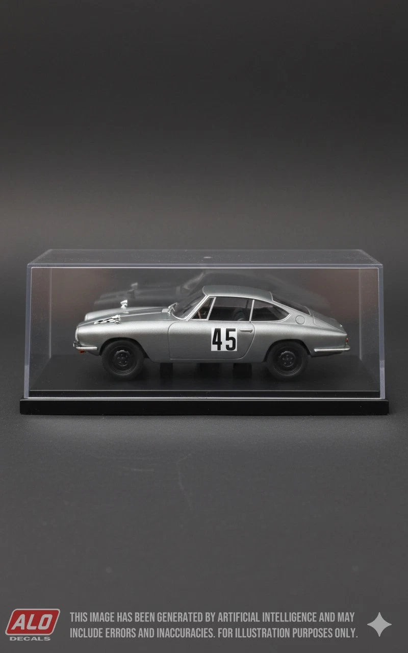 1965 RHEINLAND-PFALZ-RENNEN, NÜRBURGRING #45 GLAS 1300 GT GERHARD BODMER 1:43 DECALS