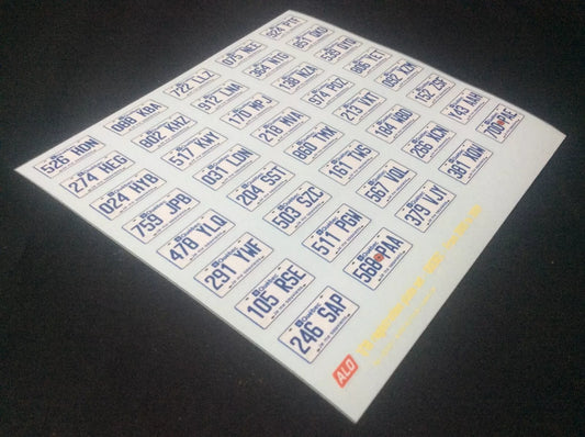 2000-2009 QUEBEC REGISTRATION PLATES 1:43, 1:24, 1:18 DECALS - FOR 40 CARS