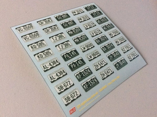 1960-1969 COLORADO REGISTRATION PLATES 1:43, 1:24, 1:18 DECALS - FOR 20 CARS