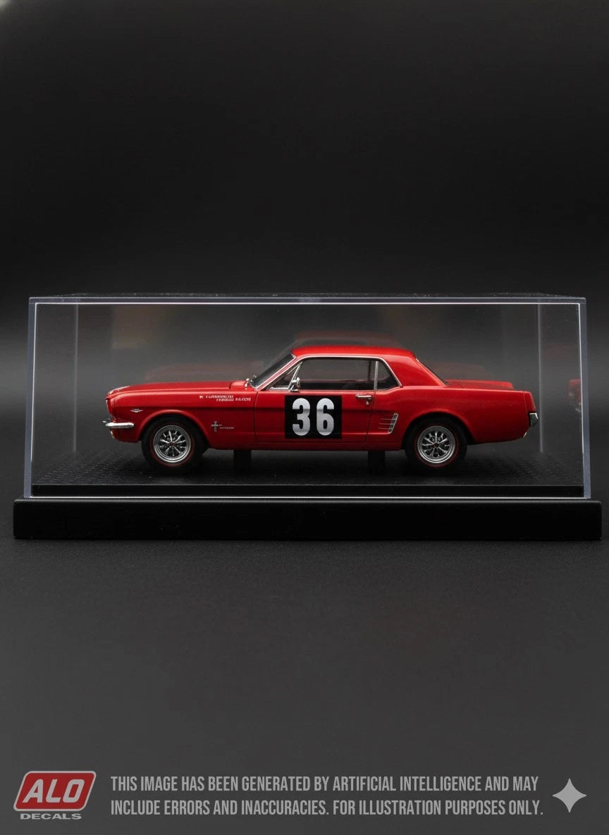 1965 RALLYE DI MONTE CARLO # 36 FORD MUSTANG BO LJUNGFELDT/FERGUS SAGER DECALCOMANIE 1:43