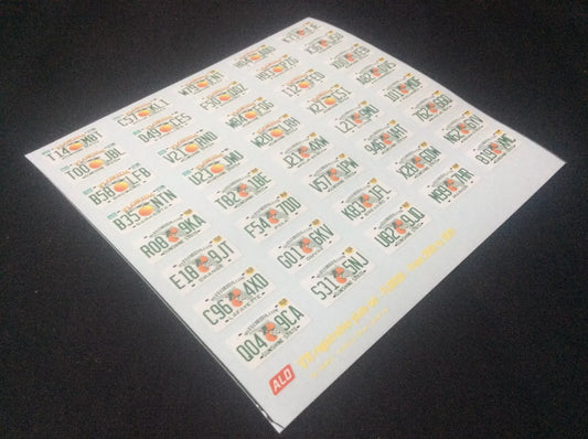 2000-2009 FLORIDA REGISTRATION PLATES 1:43, 1:24, 1:18 DECALS - FOR 40 CARS
