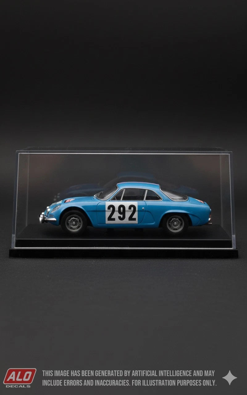 1964 MONTE CARLO RALLY #292 ALPINE A108 JACQUES FERET/GUY MONRAISSE 1:43 DECALS
