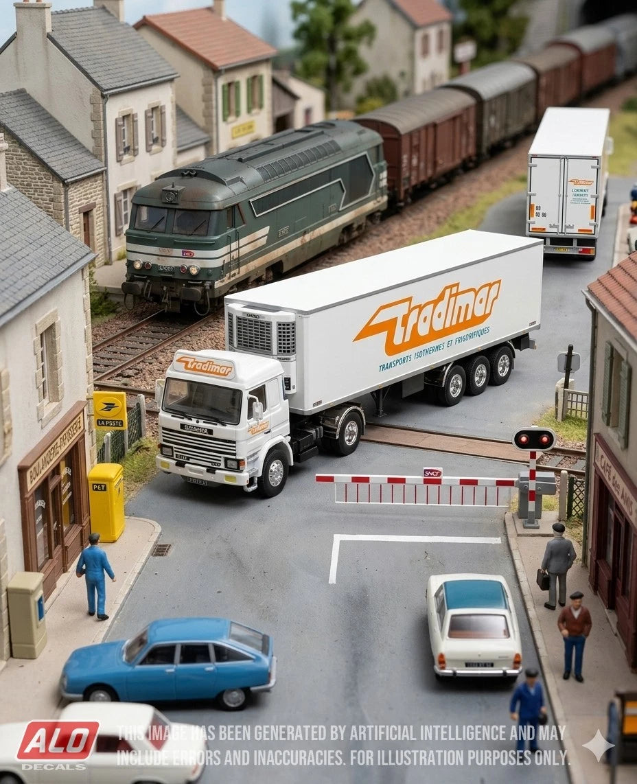 1985-1996 DECORAZIONE SEMIRIMORCHIO "TRADIMAR" 1:87 DECALCOMANIE