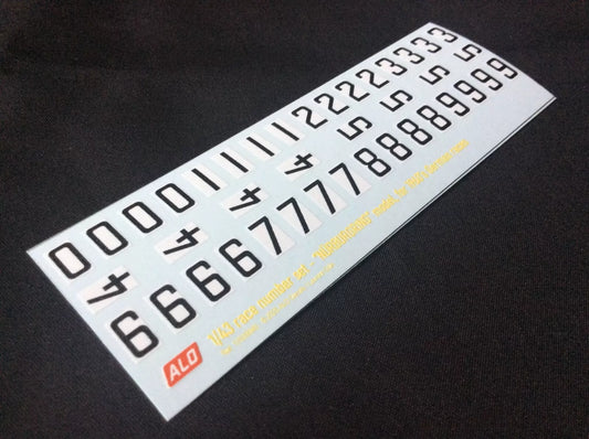 1960's GERMAN-STYLE RACE NUMBERS - "NÜRBURGRING" MODEL - 1:43 DECALS