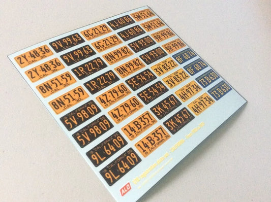 1930-1939 CALIFORNIA REGISTRATION PLATES 1:43, 1:24, 1:18 DECALS - FOR 20 CARS