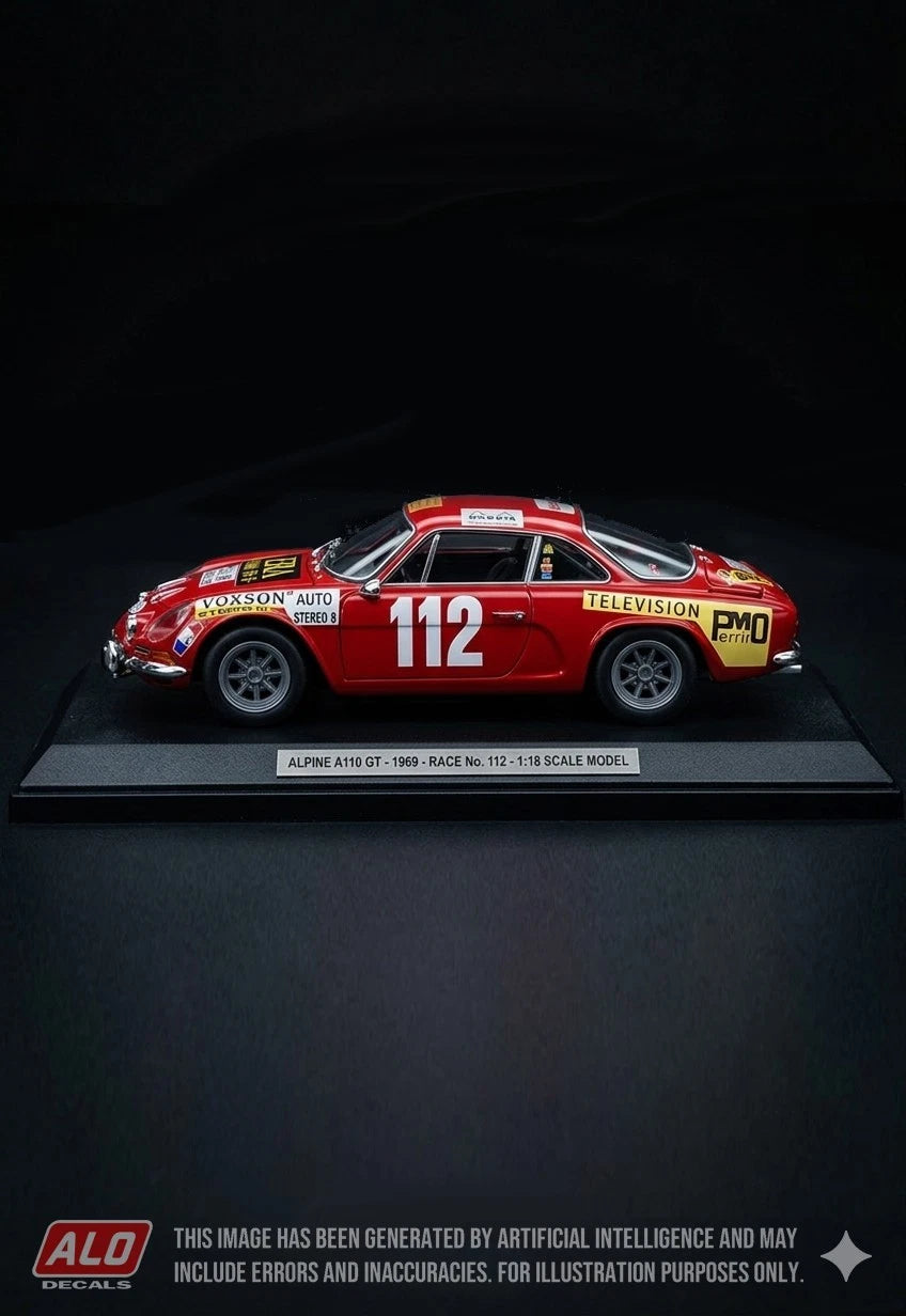 1969 TOUR DE FRANCE #112 ALPINE A110 JEAN MAURIN/RENE N'GUYEN DU 1:43 DECALS