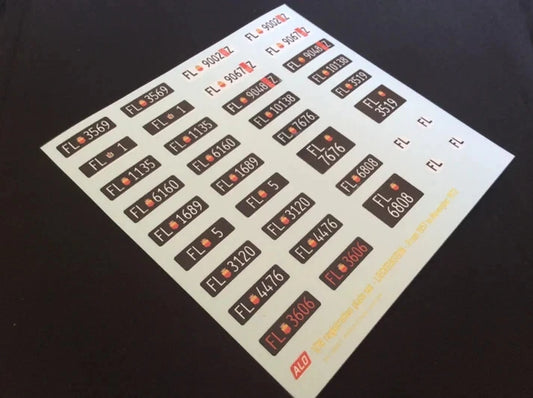 1972-PRESENT LIECHTENSTEIN REGISTRATION PLATES 1:43, 1:18 DECALS - FOR 16 CARS