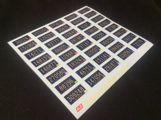 1970-1979 DELAWARE REGISTRATION PLATES 1:43, 1:24, 1:18 DECALS - FOR 20 CARS