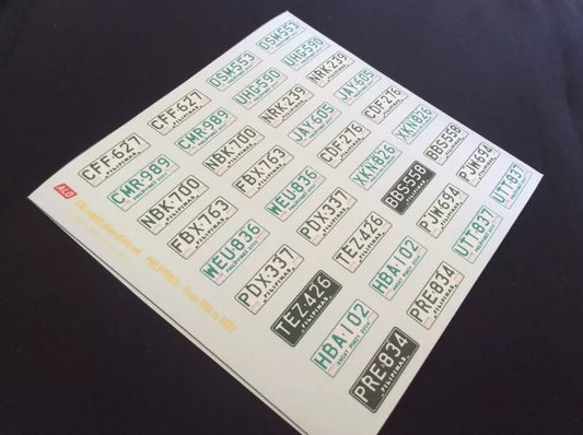1981-2003 PHILIPPINE REGISTRATION PLATES 1:43, 1:18 DECALS - FOR 18 CARS