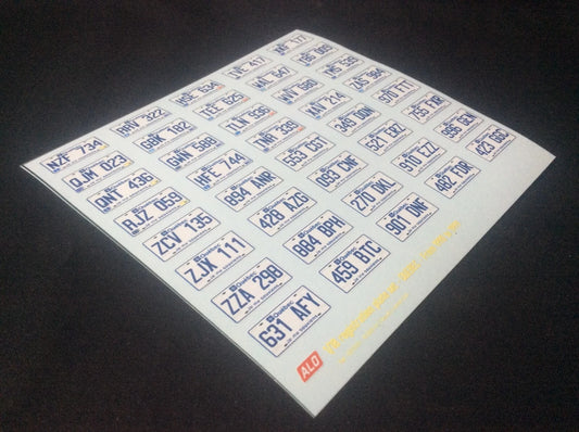 1990-1999 QUEBEC REGISTRATION PLATES 1:43, 1:24, 1:18 DECALS - FOR 40 CARS