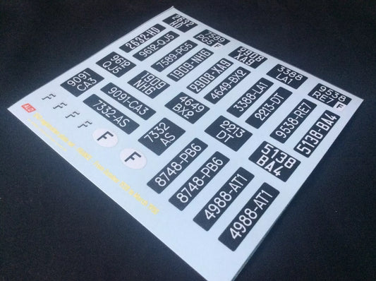 1928-1950 FRENCH REGISTRATION PLATES 1:18 DECALS - FOR 14 CARS