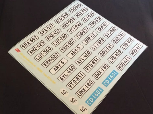 1972-1989 FINNISH REGISTRATION PLATES 1:43, 1:18 DECALS - FOR 18 CARS