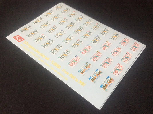 1980-1989 FLORIDA REGISTRATION PLATES 1:24 DECALS - FOR 40 CARS