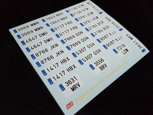 2000-PRESENT SPANISH REGISTRATION PLATES 1:43, 1:18 DECALS - FOR 15 CARS