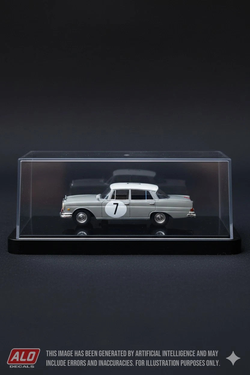 1961 RALLYE ALGER-CENTRAFRIQUE #7 MERCEDES-BENZ 220SE (W111) SERGIO BETTOJA/HERMANN EGER 1:43 DECALS