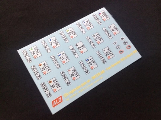 1932-1959 SWISS REGISTRATION PLATES 1:87, 1:43, 1:24, 1:18 DECALS - FOR 14 CARS