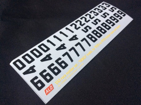 1950's TO 1970's ITALIAN-STYLE RACE NUMBERS IN BLACK - "MONZA" MODEL - 1:43 DECALS