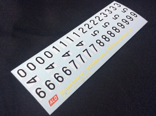 1960's GERMAN- OR AUSTRIAN-STYLE RACE NUMBERS - "HOCKENHEIM" MODEL - 1:43 DECALS