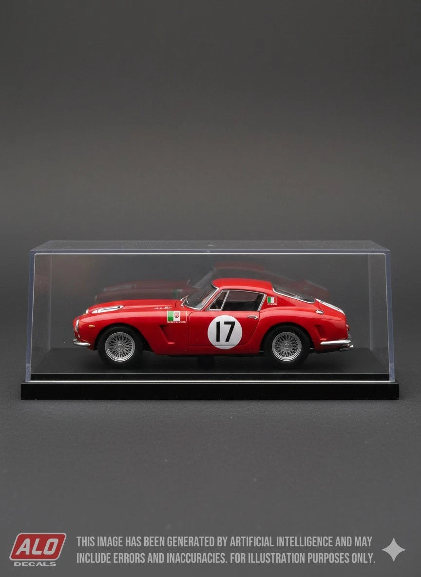 1961 PARIS 1000 KMS, MONTLHERY #17 FERRARI 250 GT SWB LUDOVICO SCARFIOTTI/GIANNI BALZARINI 1:43, 1:32, 1:24, 1:18 DECALS