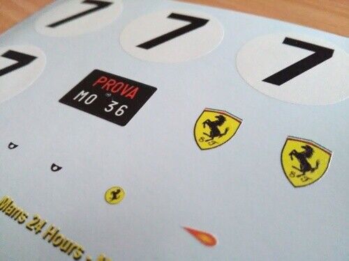 1962 LE MANS 24 HOURS #7 FERRARI 330 GTO MIKE PARKES/LORENZO BANDINI 1:18 DECALS