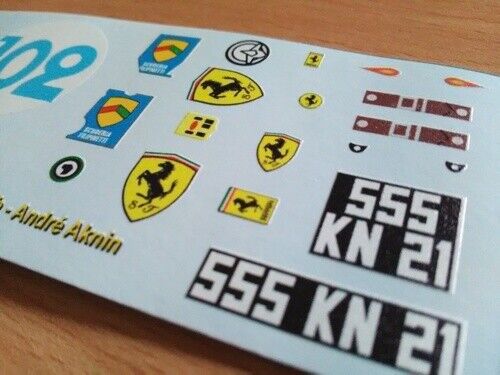 1967 SAINT-ANTONIN HILLCLIMB #102 FERRARI 250 GTO ANDRE AKNIN 1:18 DECALS