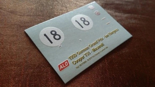 1959 GERMAN GP #18 COOPER T51 IAN BURGESS 1:43 DECALS