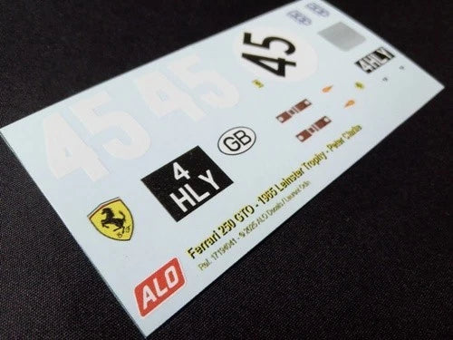 1965 LEINSTER TROPHY, DUNBOYNE #45 FERRARI 250 GTO PETER CLARKE 1:18 DECALS