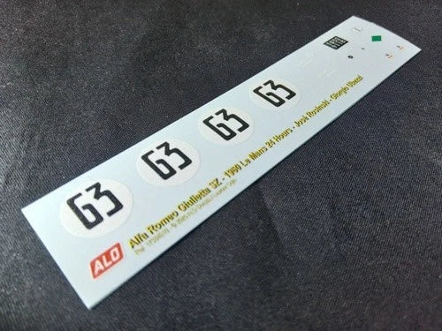 1960 LE MANS 24 HOURS #63 ALFA ROMEO GIULIETTA SZ JOSE ROSINSKI/GIORGIO UBEZZI 1:43 DECALS