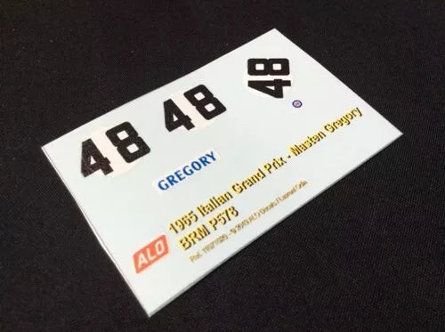 1965 ITALIAN GP #48 BRM P578 MASTEN GREGORY 1:43 DECALS
