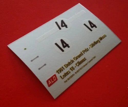 1961 DUTCH GP #14 LOTUS 18 STIRLING MOSS 1:43 DECALS