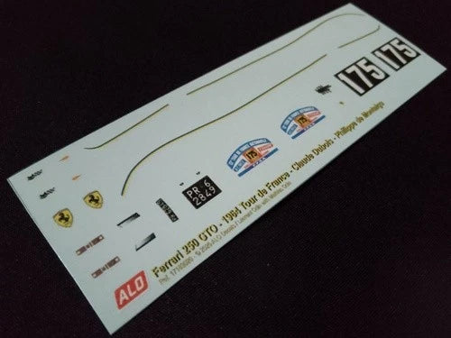 1964 TOUR DE FRANCE #175 FERRARI 250 GTO CLAUDE DUBOIS/PHILIPPE DE MONTAIGU 1:43 DECALS