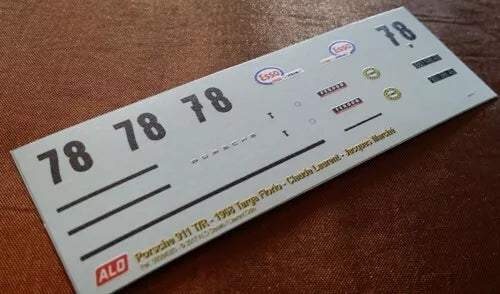 1968 TARGA FLORIO # 78 PORSCHE 911 CLAUDE LAURENT/JACQUES MARCHE 1:43 DECALS