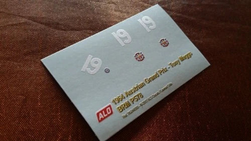 1964 AUSTRIAN GP #19 BRM P578 TONY MAGGS 1:43 DECALS