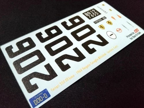 1964 VERGATO-CEREGLIO HILLCLIMB #206 FERRARI 250 GT LUSSO LUCIANO CONTI 1:43, 1:18 DECALS