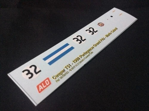 1960 PORTUGUESE GP #32 COOPER T51 MARIO CABRAL 1:43, 1:32 DECALS