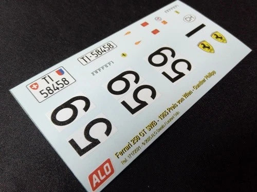 1965 PREIS VON WIEN, ASPERN #59 FERRARI 250 GT SWB GUNTHER PHILIPP 1:18 DECALS