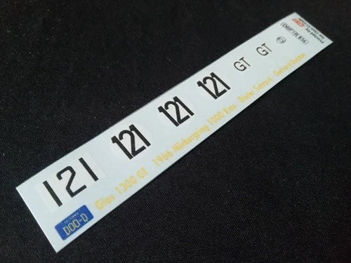 1966 NÜRBURGRING 1000 KMS #121 GLAS 1300 GT DIETER SCHMID/GERHARD BODMER 1:43 DECALS