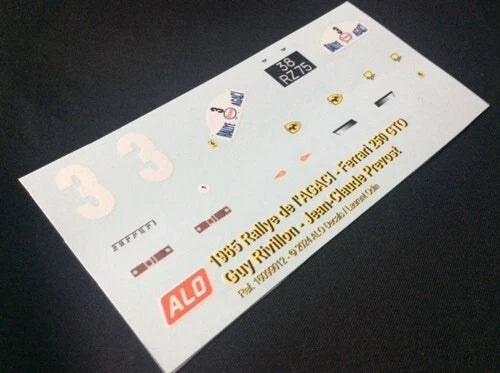 1965 AGACI RALLY #3 FERRARI 250 GTO GUY RIVILLON/JEAN-CLAUDE PREVOST 1:24 DECALS