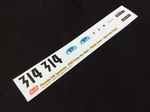 1958 COUPE DES ALPES #314 PORSCHE 356 CLAUDE STOREZ/JEAN-LOUIS CHAVY 1:43 DECALS