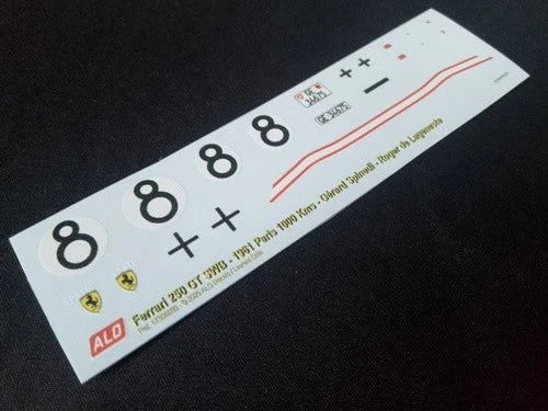 1961 PARIS 1000 KMS, MONTLHERY # 8 FERRARI 250 GT SWB GERARD SPINEDI/ROGER DE LAGENESTE 1:43, 1:32, 1:24, 1:18 DECALS