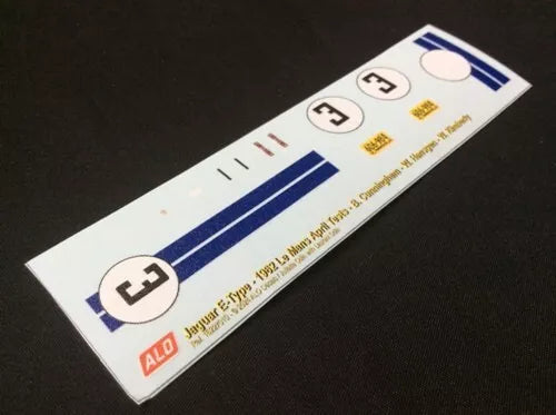 1962 LE MANS APRIL TESTS #3 JAGUAR E-TYPE BRIGGS CUNNINGHAM/WALT HANSGEN/WILLIAM KIMBERLY 1:43 DECALS