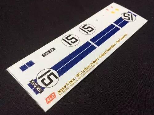 1963 LE MANS 24 HOURS #15 JAGUAR E-TYPE BRIGGS CUNNINGHAM/BOB GROSSMAN 1:43 DECALS
