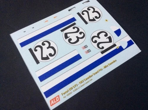 1963 CANADIAN GP #123 FERRARI 250 GTO MIKE GAMMINO 1:43, 1:18 DECALS